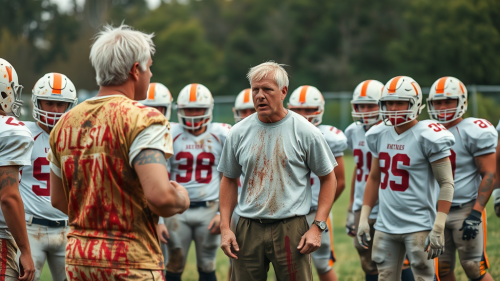 A Football Coach Yells at Scared Players