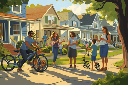 A Friendly Neighborhood Gathering in the Evening