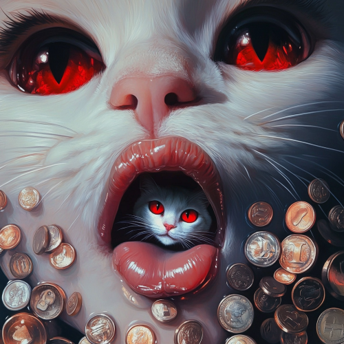 A Girl with a Cat Sticker on Tongue