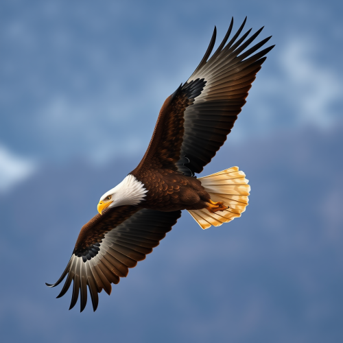 A Golden Eagle Soaring Over a Landscape
