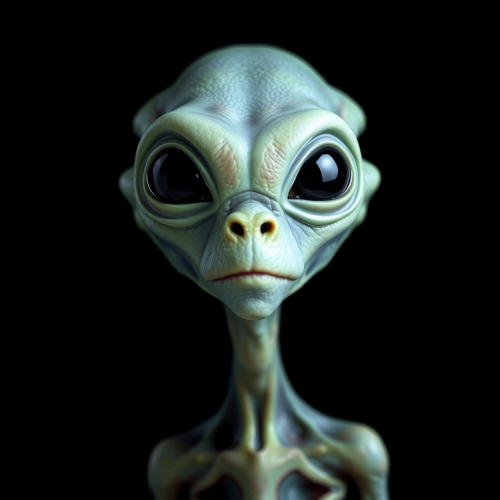 A Greenish-blue Alien with Big Eyes