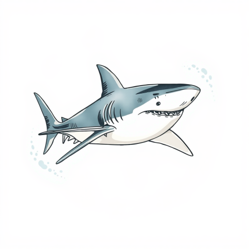 A Hand Drawn Hammerhead Shark Illustration