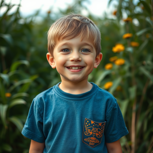 A Happy 6-Year-Old Boy Smiling Greatly