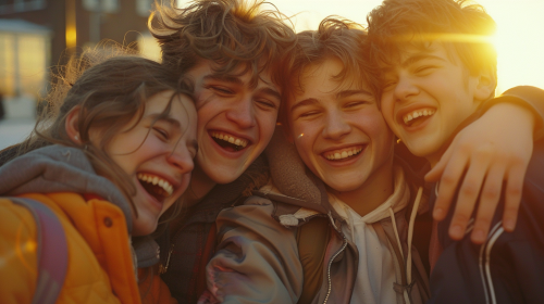 A Happy Group of Teenagers Celebrating their Journey