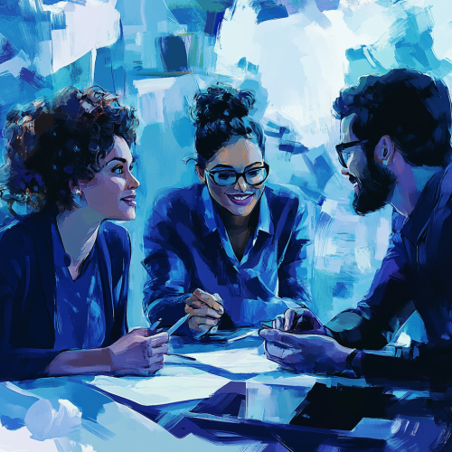 A Harmonious Workplace: Collaborative Discussion in Modern Office