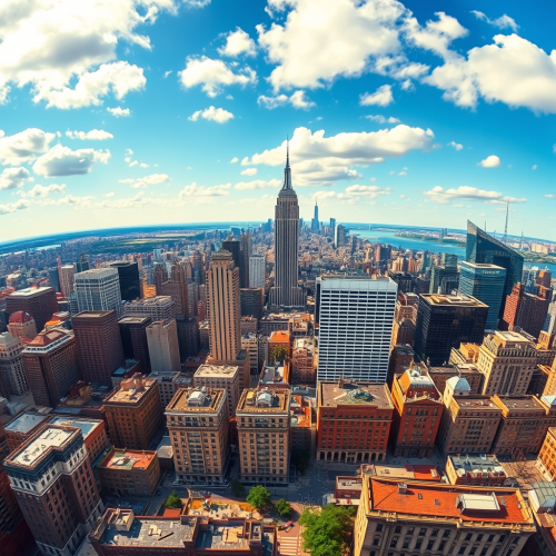 A High-Resolution Bird's-Eye View of City Skyline