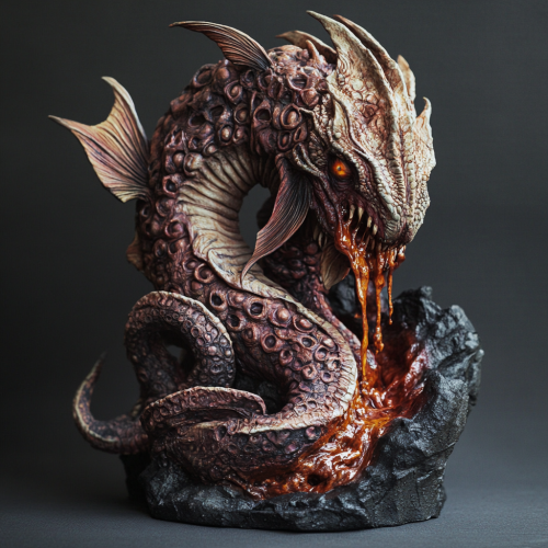 A Huge Scary Sea Monster in Darkness