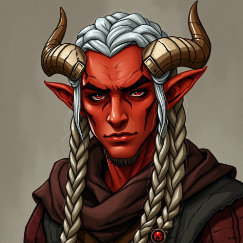 A Humble, Poor Red Tiefling Paladin Illustration