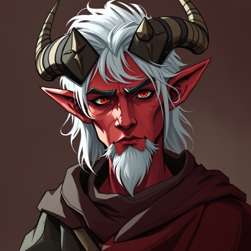 A Humble, Poor Red Tiefling Paladin with Horns
