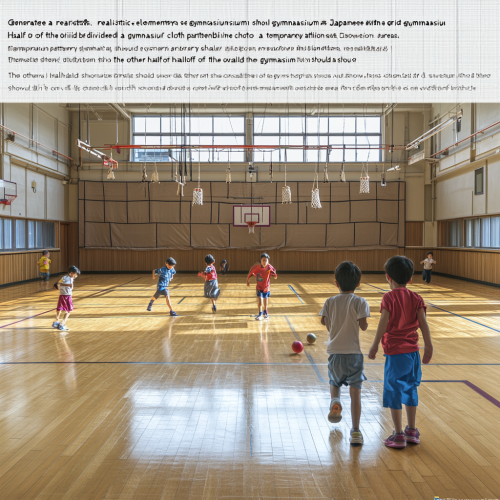 A Japanese elementary school gymnasium with dual purposes