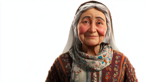 A Kazakh Grandmother in Disney Style