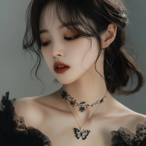 A Korean girl with tattoos in winter