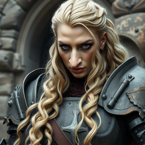 A Large Muscled Medieval Warrior with Blonde Hair