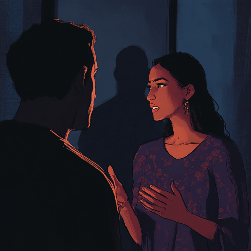 A Latina Woman Finds Comfort Amidst Shadow