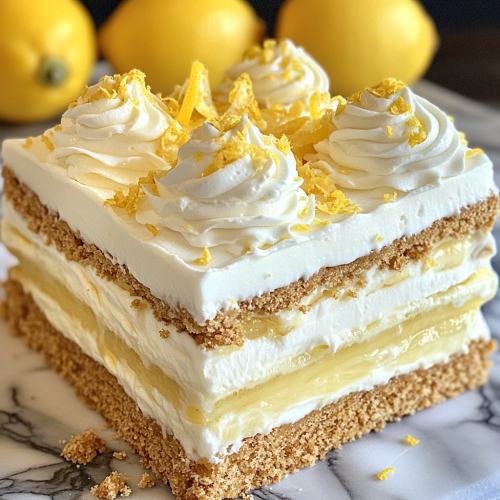 A Lemon Icebox Cake with Creamy Layers