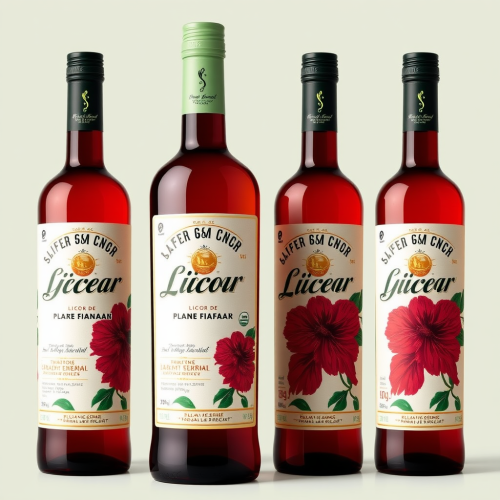 A Level 3 packaging for hibiscus liquor with red tones.