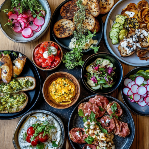A Luxurious Danish Smørrebrød Setting in Detail