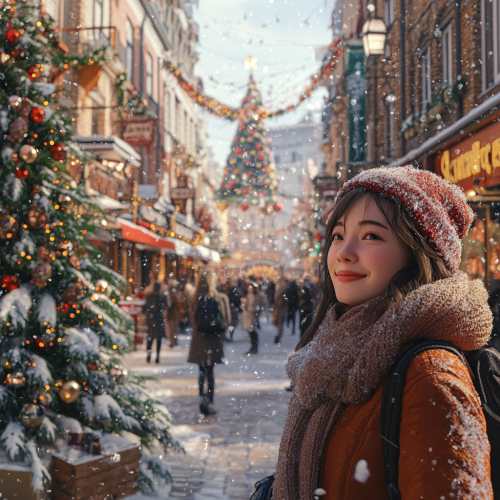 A Magical Winter Afternoon in Snowy Town