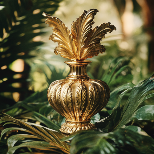 Royal Golden Perfume Bottle in Nature