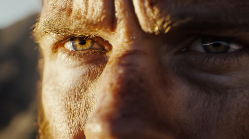 Close up shot of mans eyes