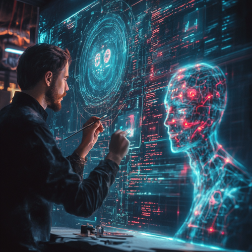 A Man Painting a Website with AI's Help