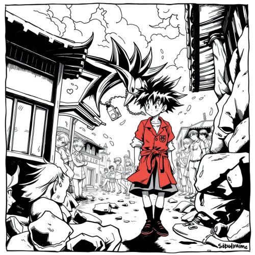 A Manga-Style Anime Drawing by Akira Toriyama