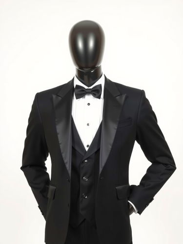 A Mannequin Displaying a Perfect Black Tuxedo