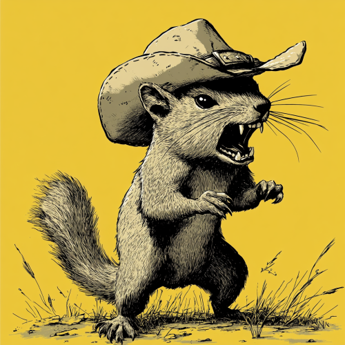 A Mean Squirrel in Cowboy Hat