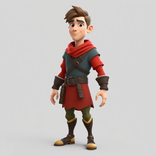 A Medieval Cartoon Scout Ready for Rigging