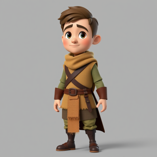 A Medieval Scout Character in T-Pose