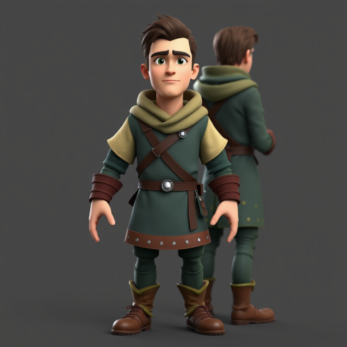 A Medieval Scout in T-Pose for Rigging
