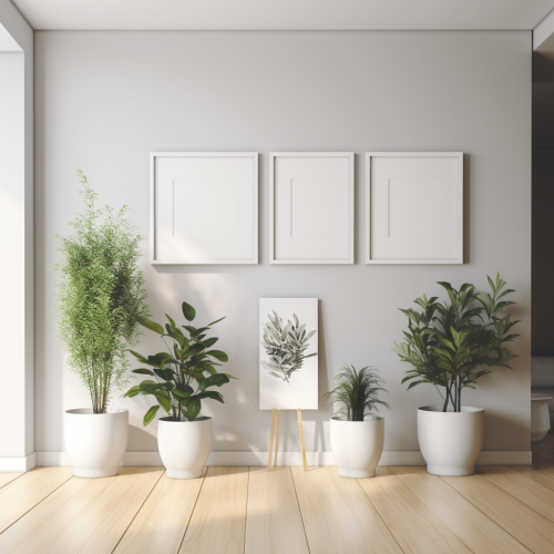 A Minimalist Nordic House Interior with Picture Frames