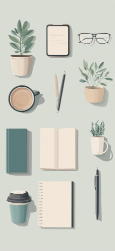 A Minimalistic Work Desk in Soft Tones