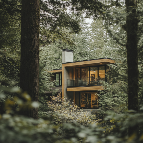 A Modern Home in North Vancouver Amid Cedar Trees