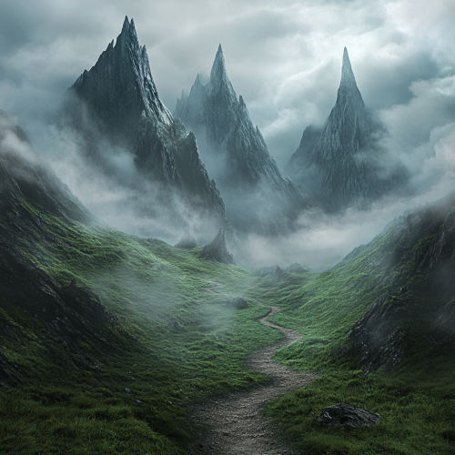 A Mystical Mountain Trail: A Serene Landscape