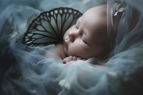 A Newborn Baby with Butterfly Wings