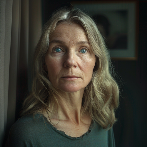 A Nordic Woman in Soft Indoor Light