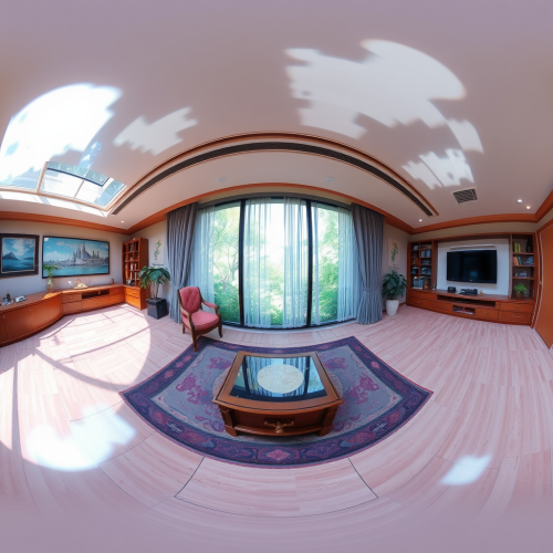 A Panoramic View of an Anime-Styled Room