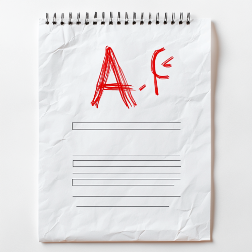 A Perfect Grade on a White Paper Page