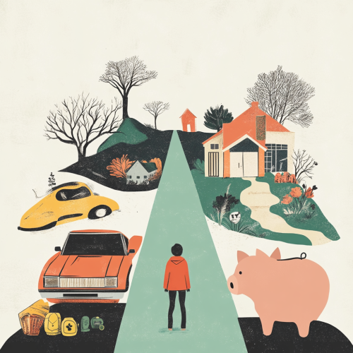 A Person Faces Two Paths: Luxury vs. Savings A Person Faces Two Paths: Luxury vs. Savings