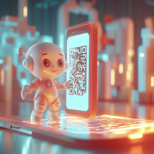 A Phone Scanning QR Code Reveals Human-like Character