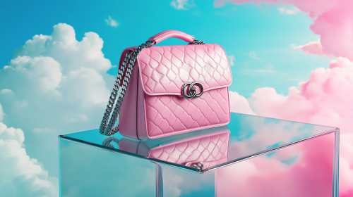 A Pink Gucci Bag with Silver Belt