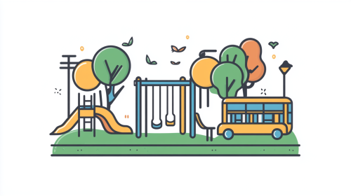 A Playground with Slide, Swings, and Monkey Bars