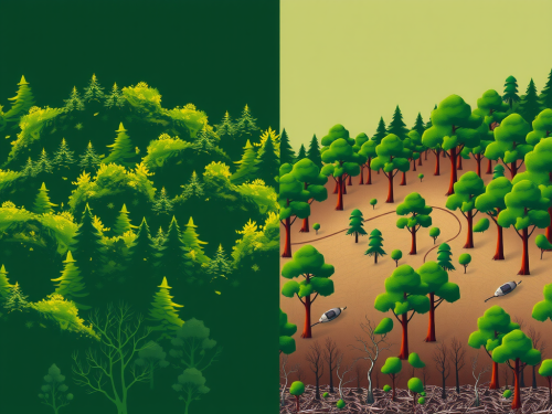 A Poster Contrasting Forest Conservation and Deforestation