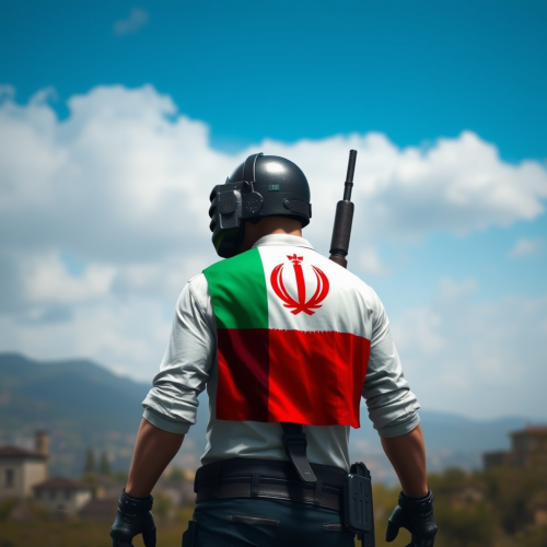 A Pubg Player with the Persian Flag