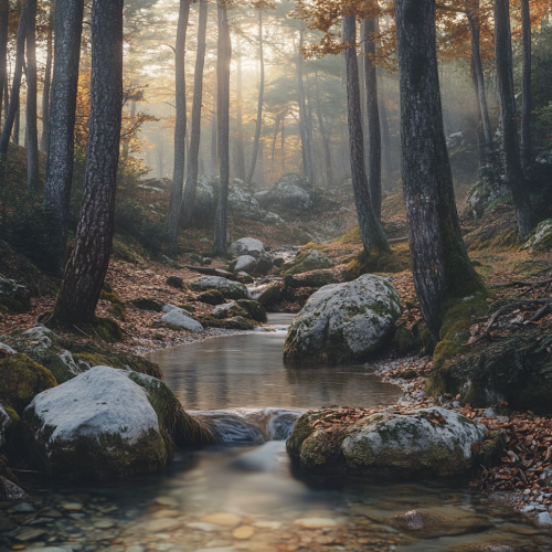 A Quiet Morning in the Tranquil Forest