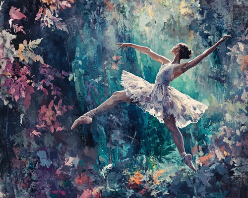 A Radiant Ballerina Dancing in Nordic Autumn Nature