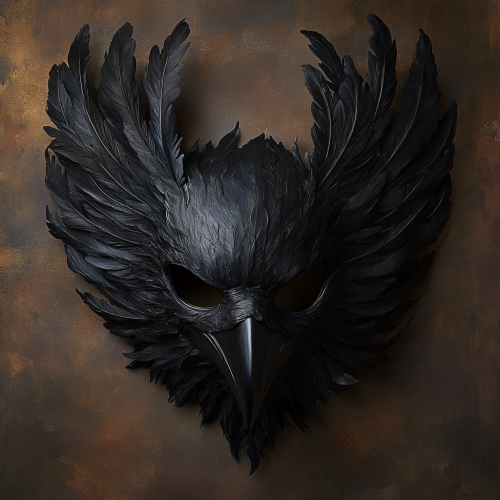 A Raven Masquerade Mask in Renaissance Style Painting