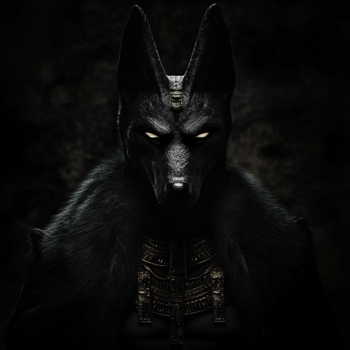 A Realistic Anubis with Pharaoh Head Dress