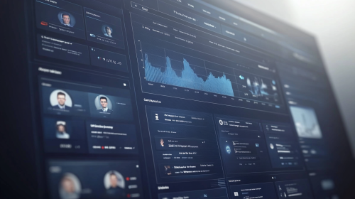 A Realistic Modern CRM Software Interface in Blue